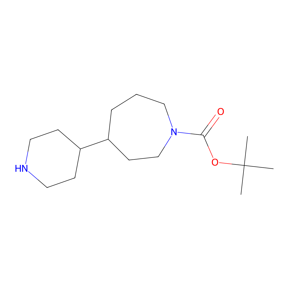 tert-Butyl 4-(piperidin-4-yl)azepane-1-carboxylate molecular structure, CAS 2126177-93-1