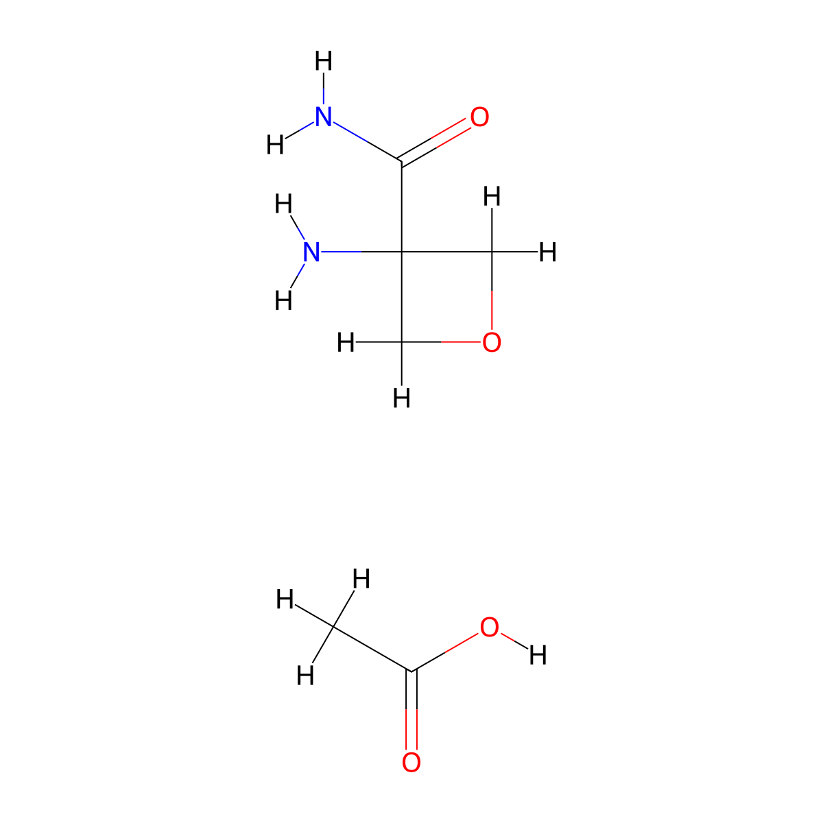 3-Aminooxetane-3-carboxamide; acetic acid molecular structure, CAS 2126177-95-3