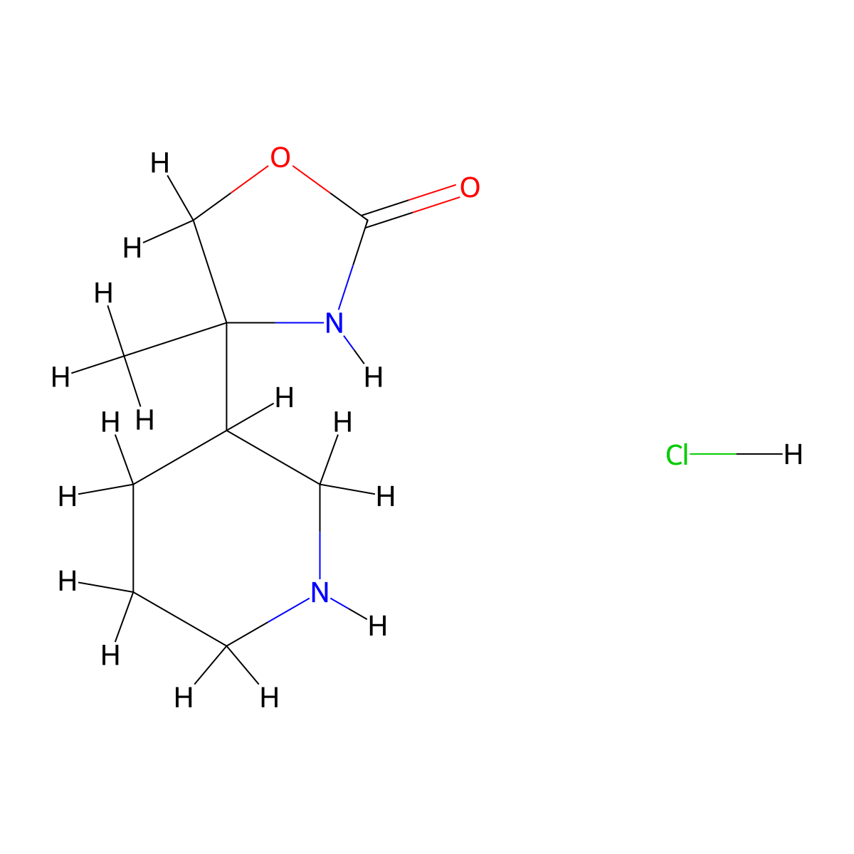 4-Methyl-4-(piperidin-3-yl)-1,3-oxazolidin-2-one hydrochloride molecular structure, CAS 2126178-01-4