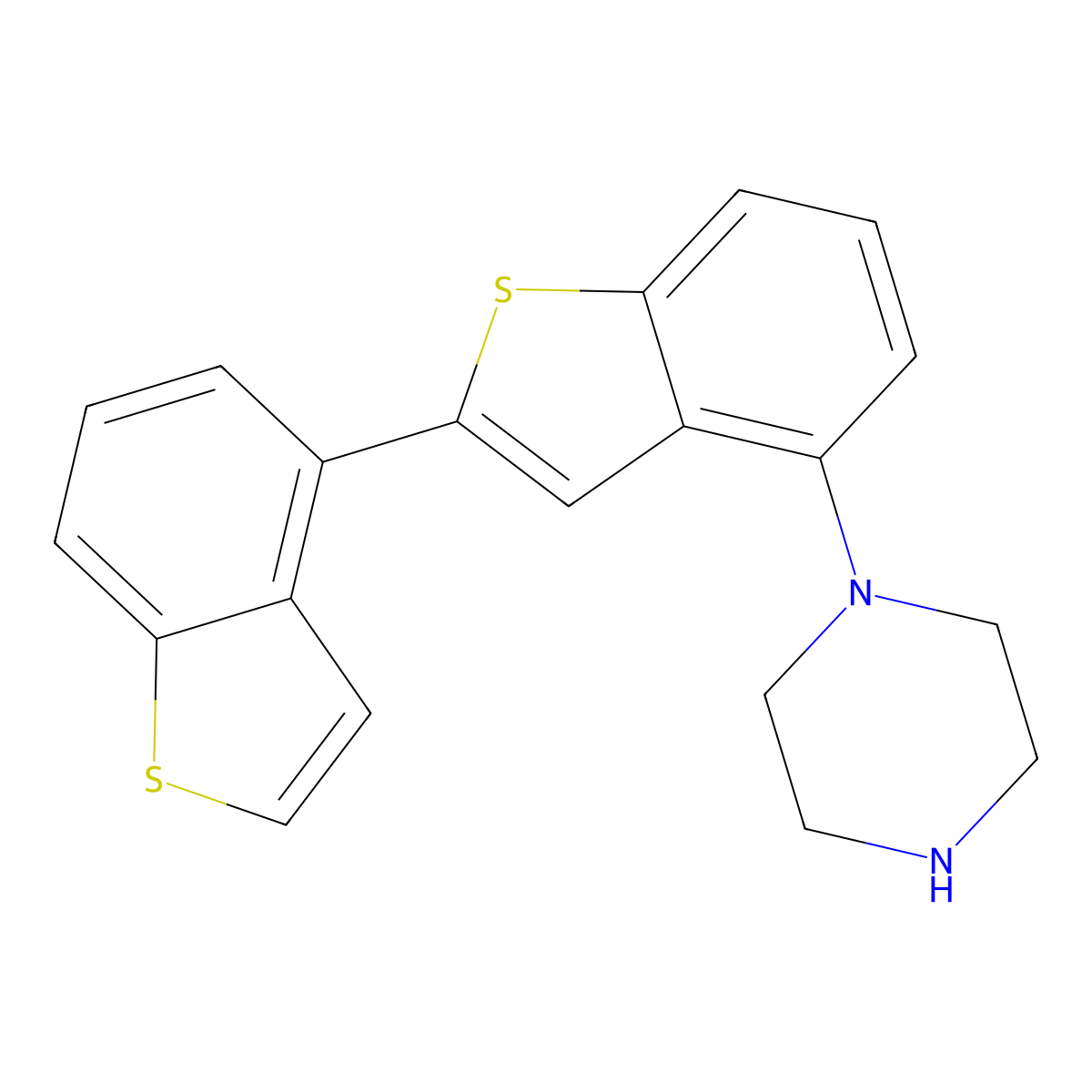 1-[2-(1-Benzothiophen-4-yl)-1-benzothiophen-4-yl]piperazine molecular structure, CAS 2126178-13-8