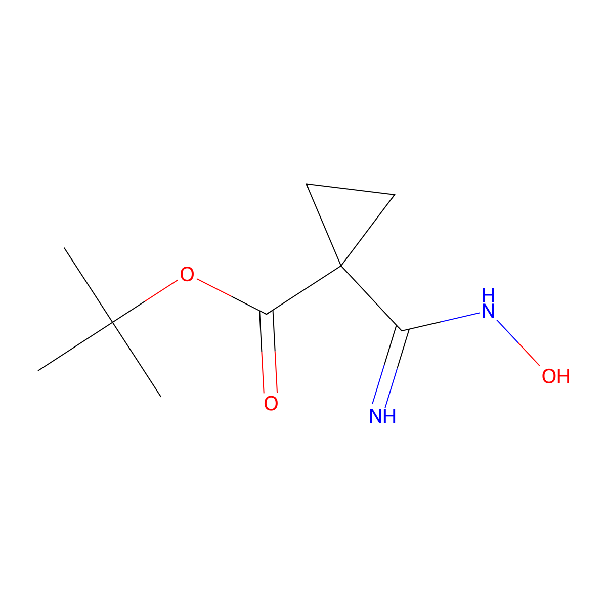 tert-butyl 1-(N-hydroxycarbamimidoyl)cyclopropane-1-carboxylate molecular structure, CAS 2126178-17-2