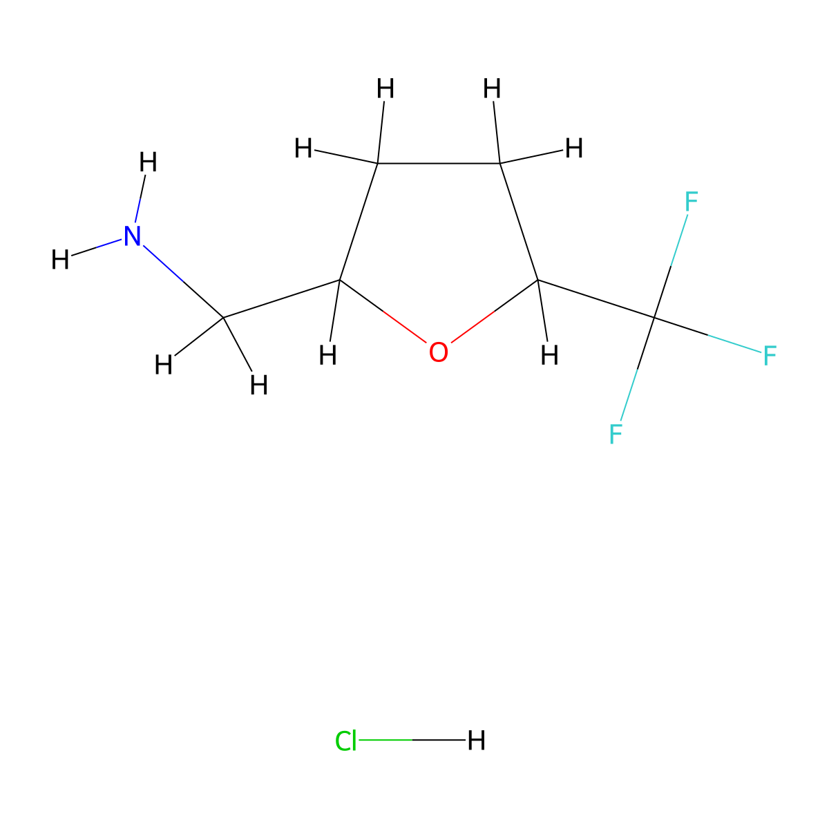 1-(5-(Trifluoromethyl)oxolan-2-yl)methanamine hydrochloride molecular structure, CAS 2126178-18-3