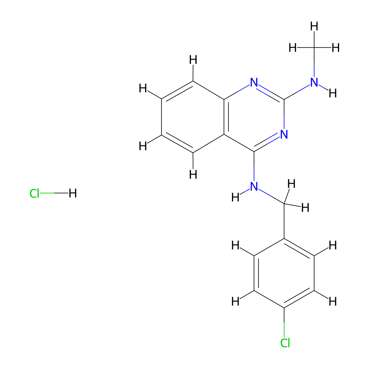 N4-[(4-chlorophenyl)methyl]-N2-methylquinazoline-2,4-diamine hydrochloride molecular structure, CAS 2126178-19-4