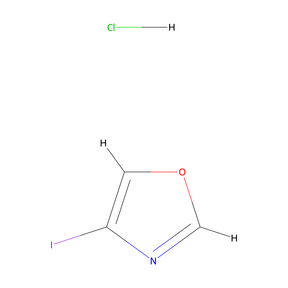 4-Iodo-1,3-oxazole hydrochloride molecular structure, CAS 2126178-20-7