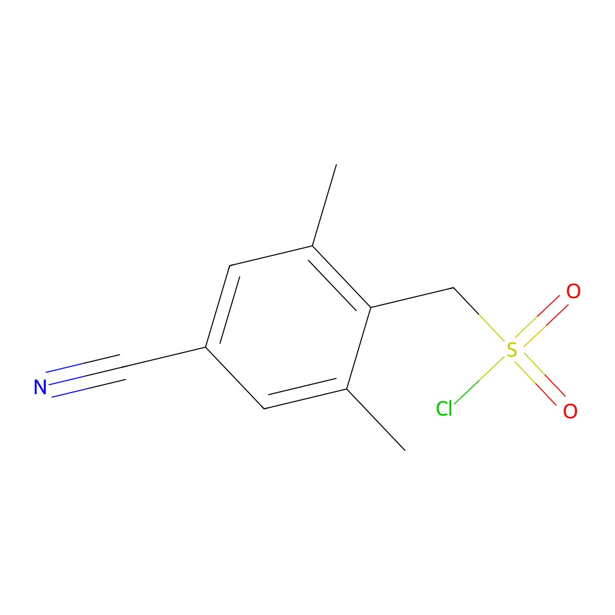 (4-Cyano-2,6-dimethylphenyl)methanesulfonyl chloride molecular structure, CAS 2126178-21-8