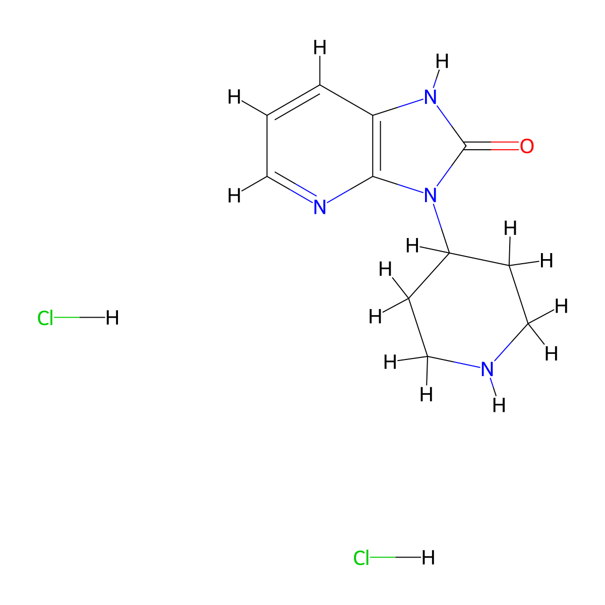 3-(piperidin-4-yl)-1H,2H,3H-imidazo(4,5-b)pyridin-2-one dihydrochloride molecular structure, CAS 2126178-23-0
