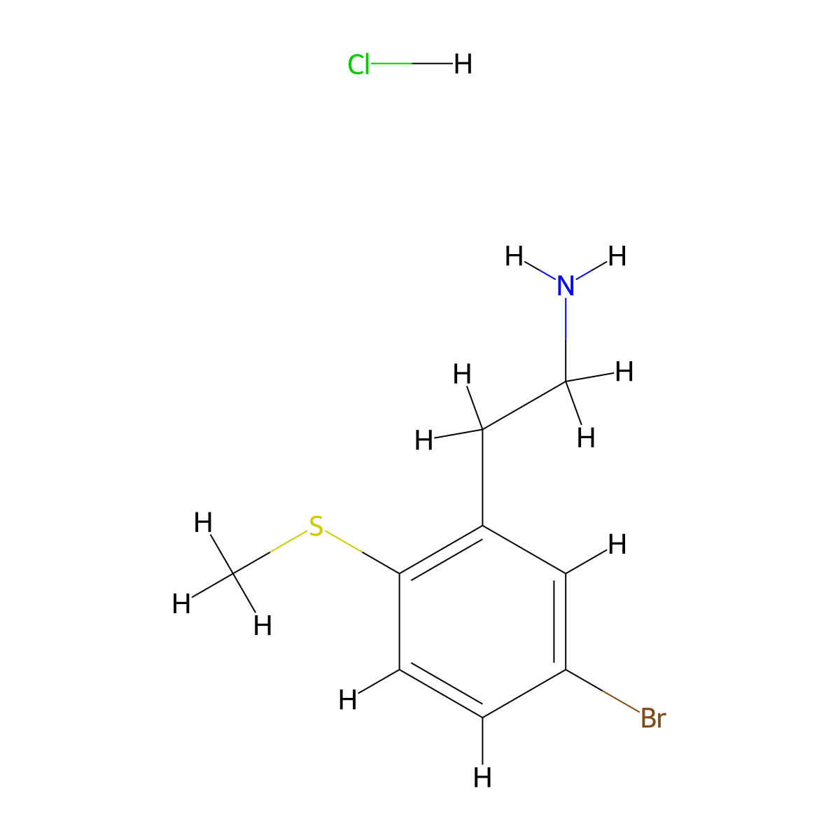 2-[5-Bromo-2-(methylsulfanyl)phenyl]ethan-1-amine hydrochloride molecular structure, CAS 2126178-26-3