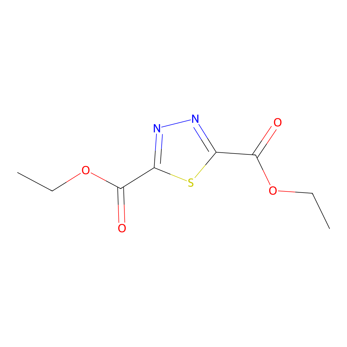 2,5-Diethyl 1,3,4-thiadiazole-2,5-dicarboxylate molecular structure, CAS 2126178-33-2