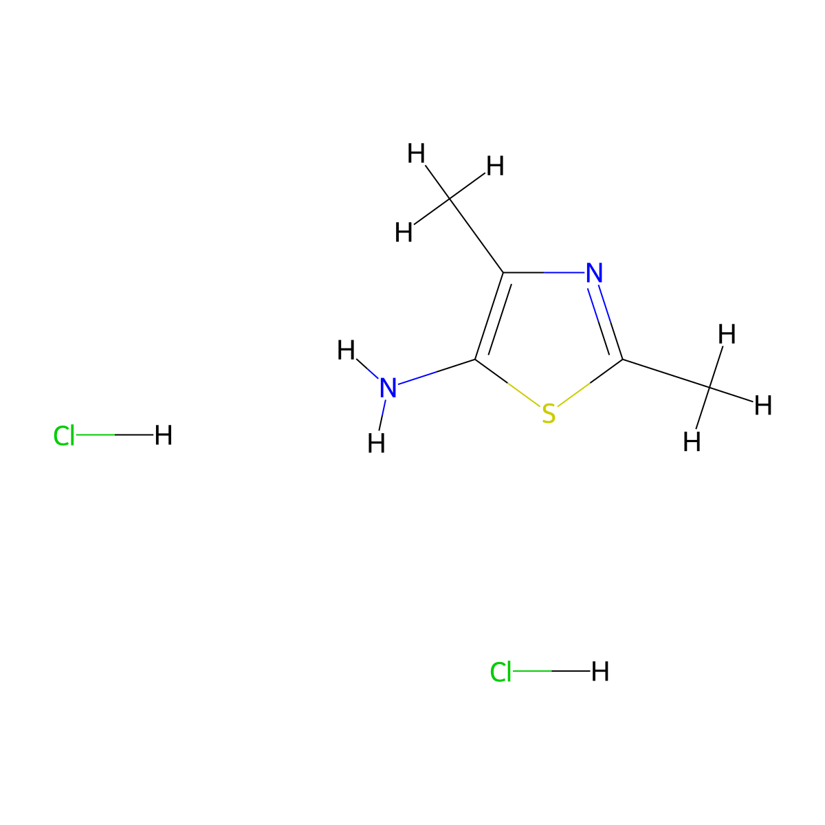 Dimethyl-1,3-thiazol-5-amine dihydrochloride molecular structure, CAS 2126178-37-6