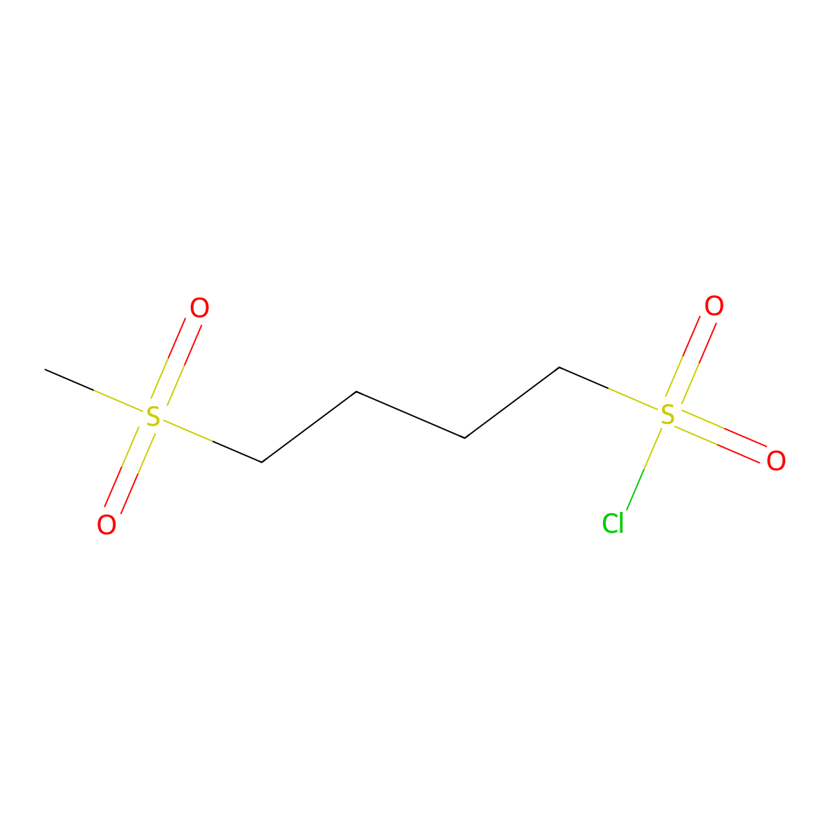 4-Methanesulfonylbutane-1-sulfonyl chloride molecular structure, CAS 2126178-40-1