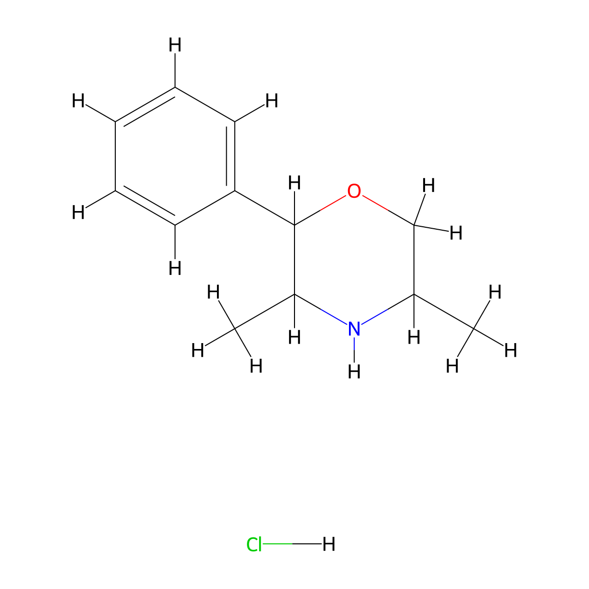 3,5-Dimethyl-2-phenylmorpholine hydrochloride molecular structure, CAS 2126178-41-2