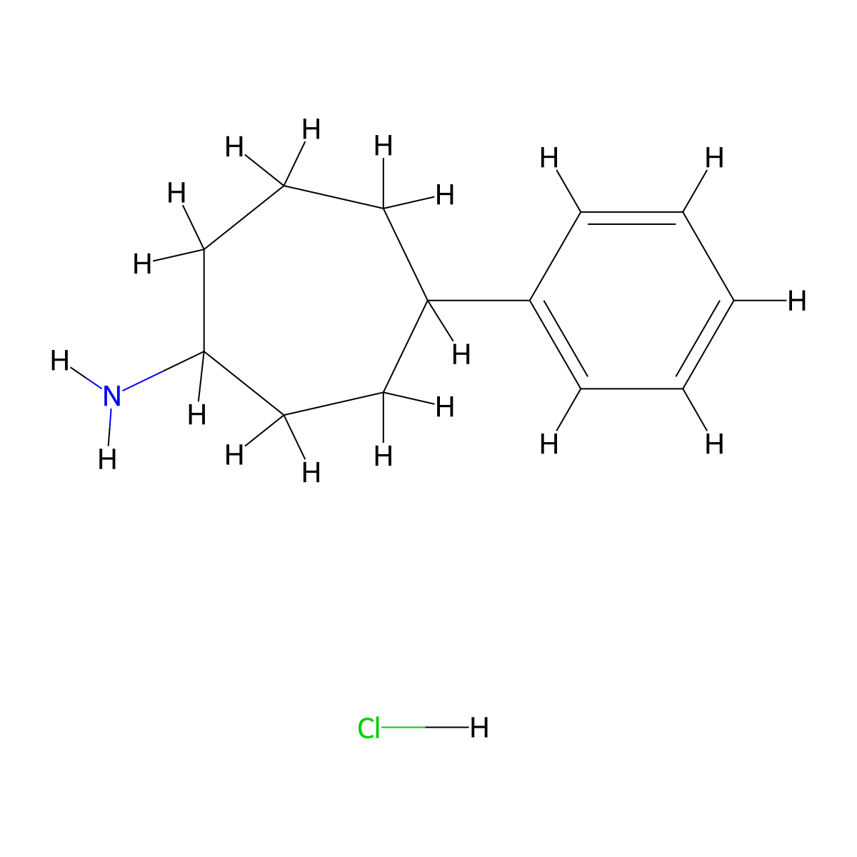 4-Phenylcycloheptan-1-amine hydrochloride molecular structure, CAS 2126178-43-4