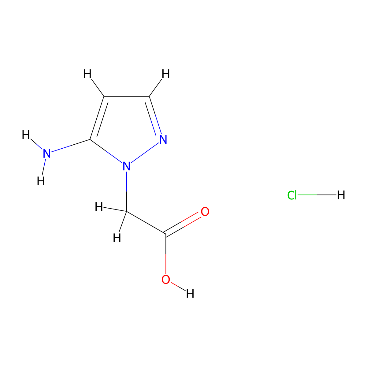 2-(5-Amino-1H-pyrazol-1-yl)acetic acid hydrochloride molecular structure, CAS 2126178-45-6