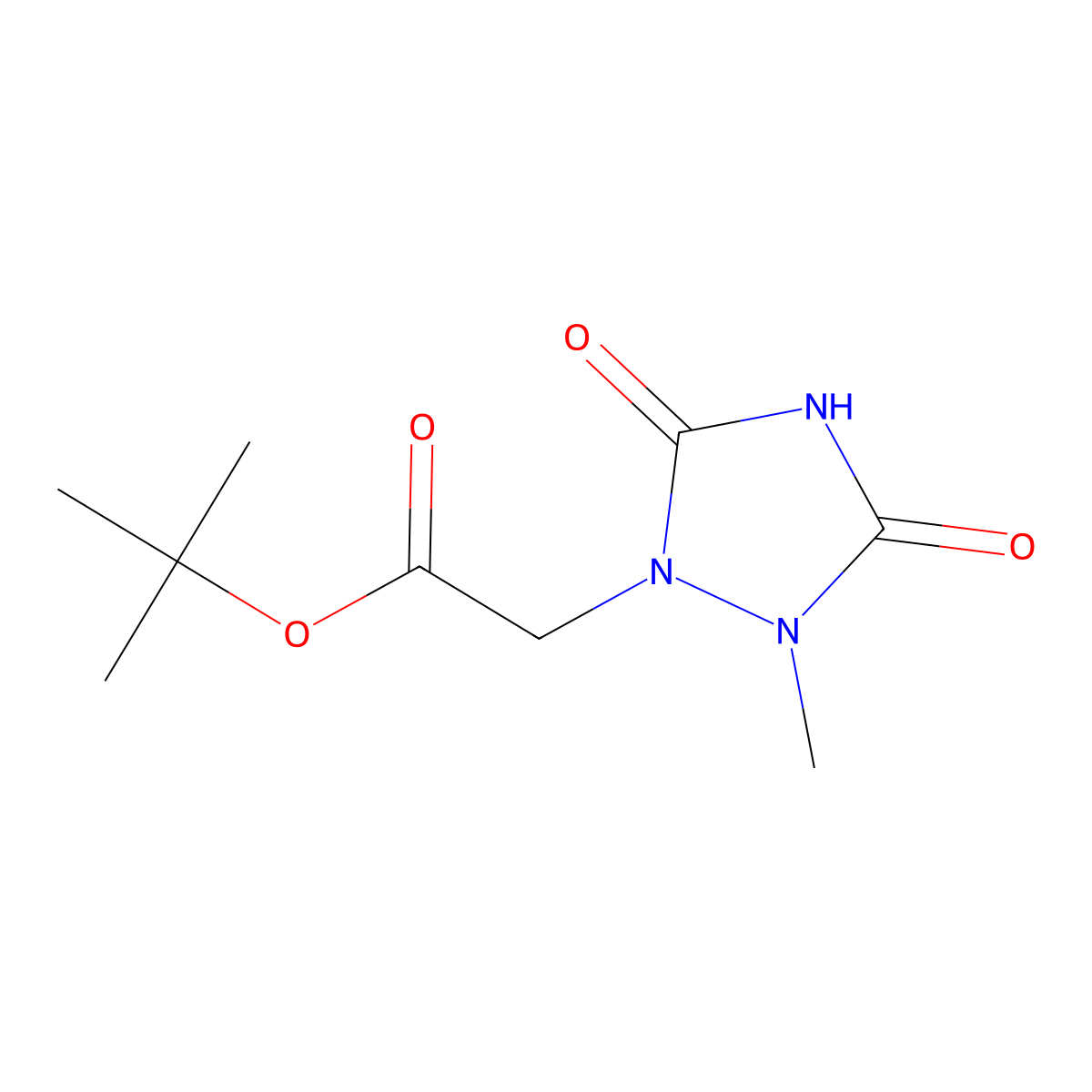 tert-Butyl 2-(2-methyl-3,5-dioxo-1,2,4-triazolidin-1-yl)acetate molecular structure, CAS 2126178-58-1