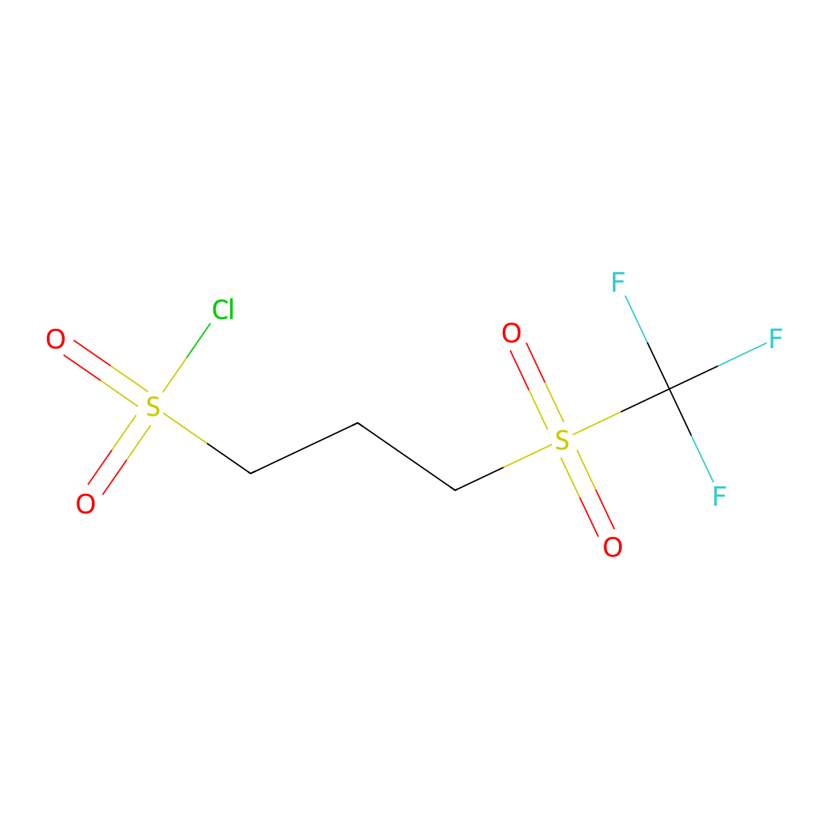 3-Trifluoromethanesulfonylpropane-1-sulfonyl chloride molecular structure, CAS 2126178-63-8
