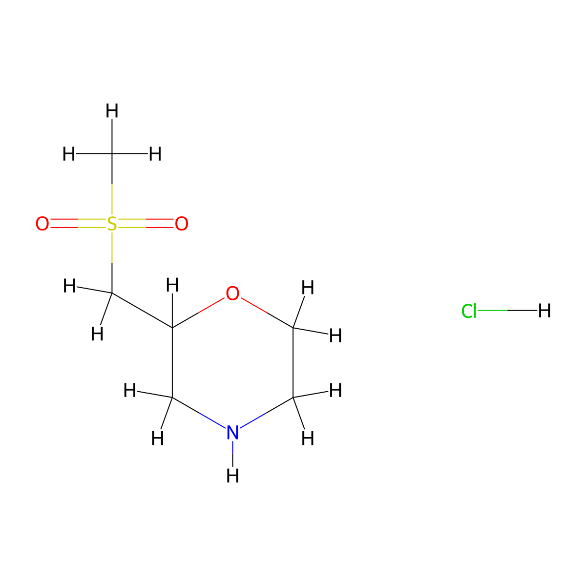 2-(Methanesulfonylmethyl)morpholine hydrochloride molecular structure, CAS 2126178-64-9