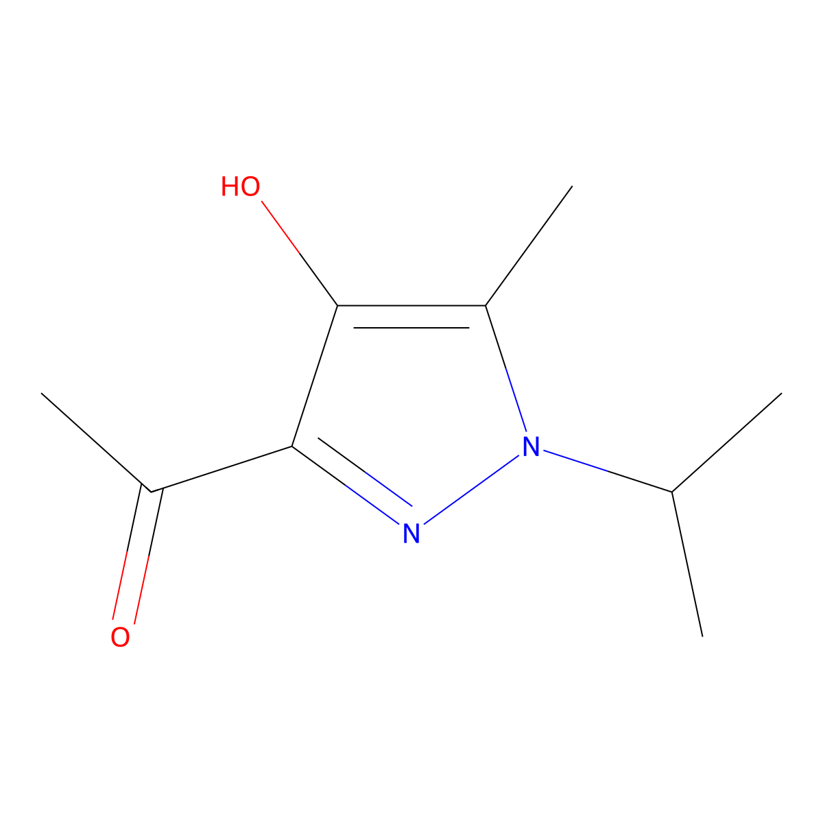 1-(4-hydroxy-5-methyl-1-(propan-2-yl)-1H-pyrazol-3-yl)ethan-1-one molecular structure, CAS 2126178-69-4