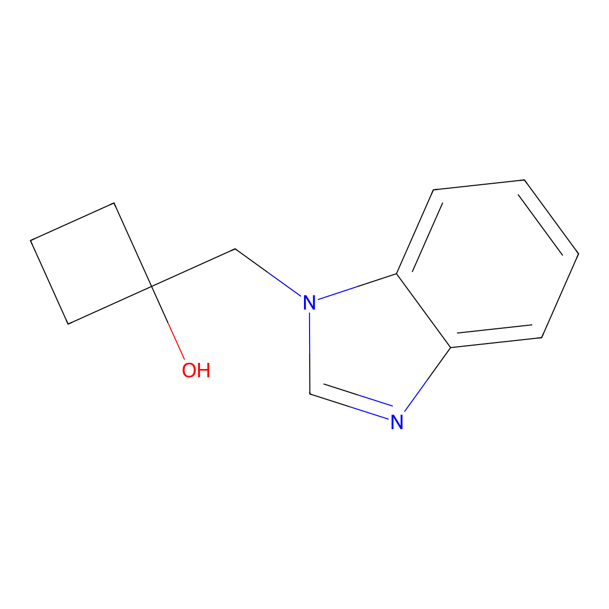 1-[(1H-1,3-benzodiazol-1-yl)methyl]cyclobutan-1-ol molecular structure, CAS 2126178-70-7