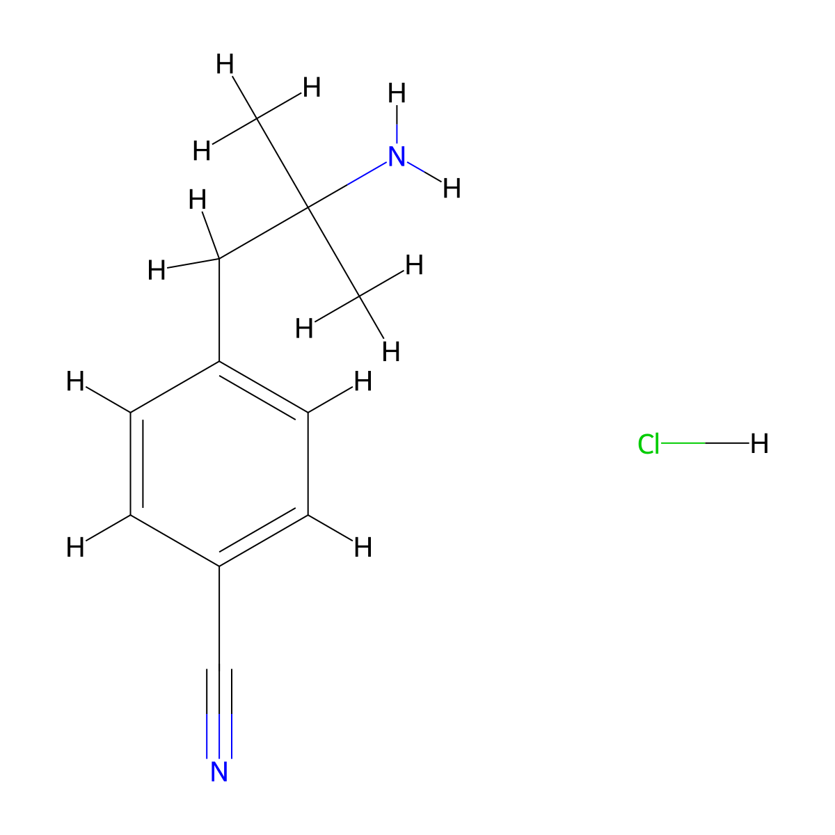 4-(2-Amino-2-methylpropyl)benzonitrile hydrochloride molecular structure, CAS 2126178-77-4