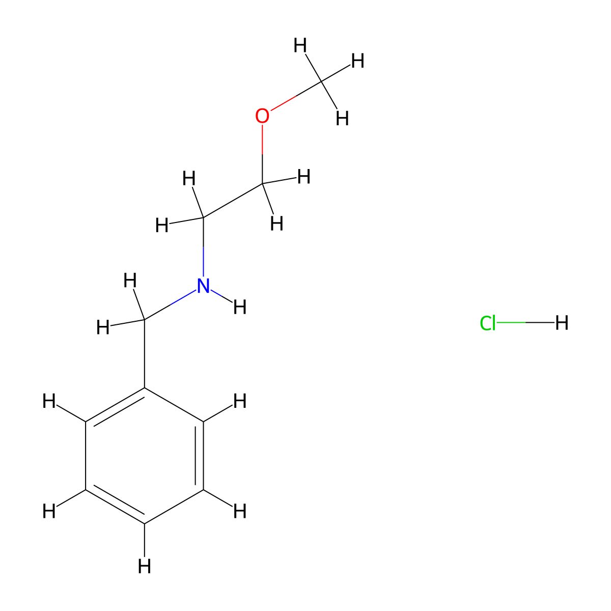 Benzyl(2-methoxyethyl)amine hydrochloride molecular structure, CAS 2126178-78-5