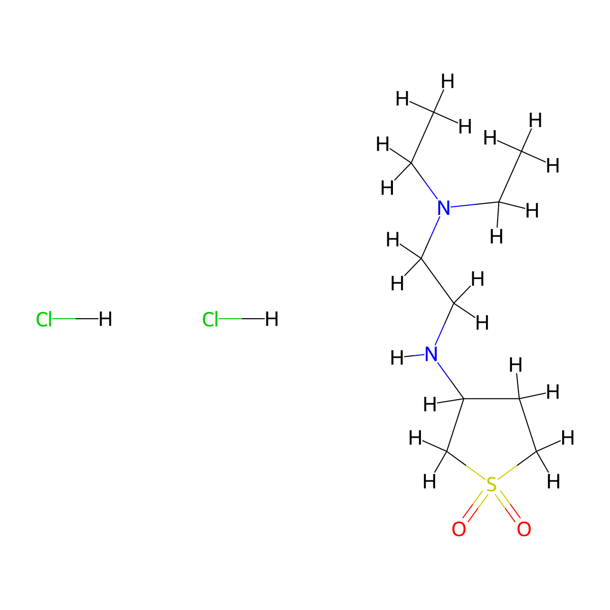 3-((2-(Diethylamino)ethyl)amino)tetrahydrothiophene 1,1-dioxide dihydrochloride molecular structure, CAS 2126178-81-0
