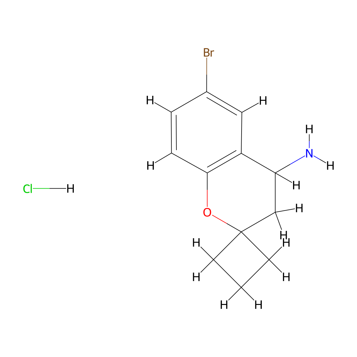 6-Bromo-3,4-dihydrospiro[1-benzopyran-2,1'-cyclobutane]-4-amine hydrochloride molecular structure, CAS 2126178-83-2
