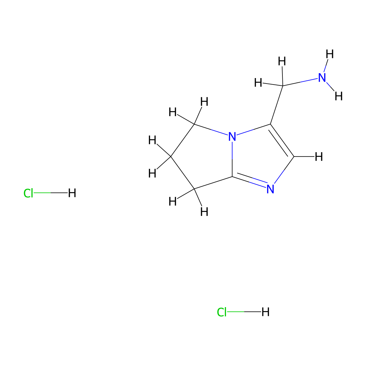 {5H,6H,7H-pyrrolo[1,2-a]imidazol-3-yl}methanamine dihydrochloride molecular structure, CAS 2126178-84-3