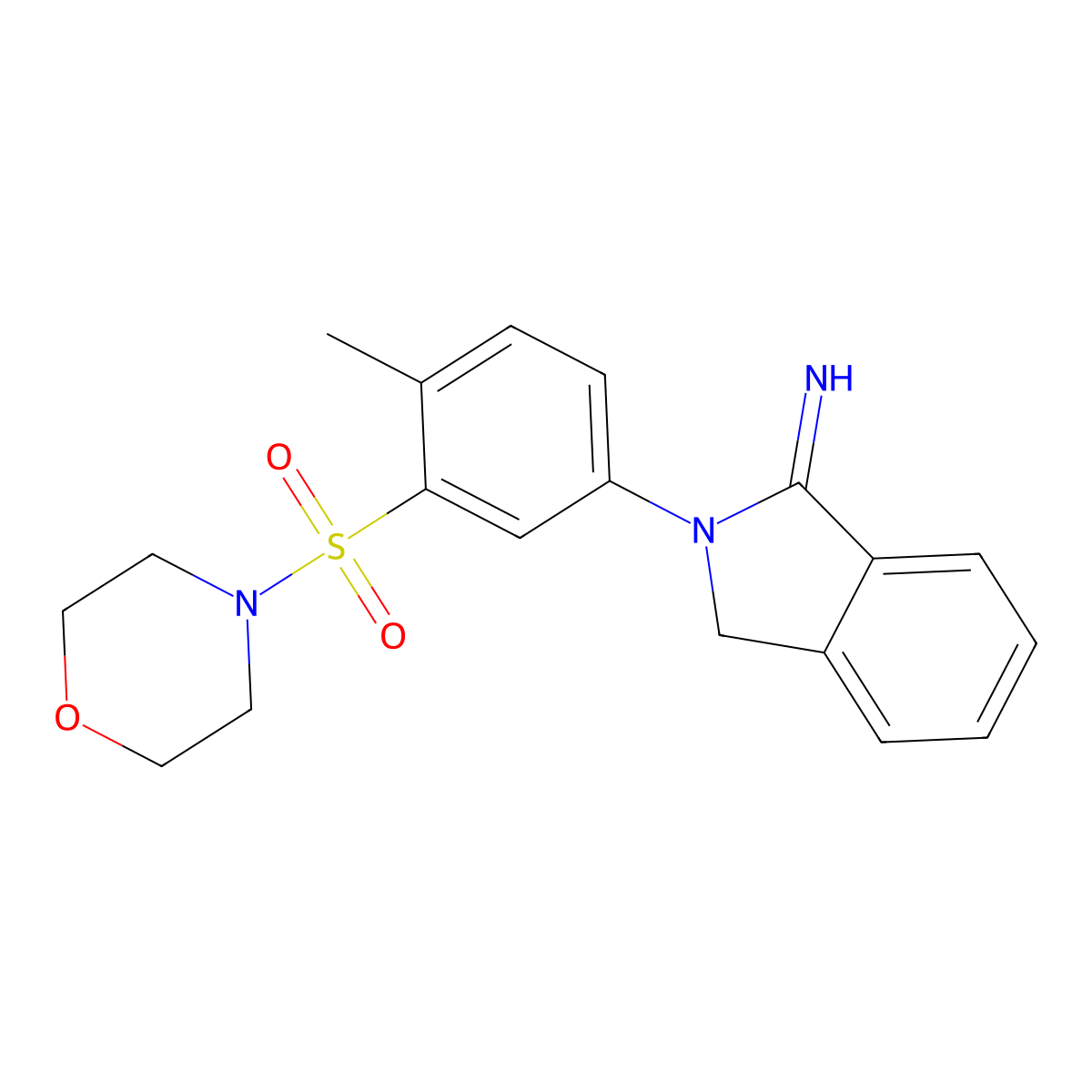2-[4-methyl-3-(morpholine-4-sulfonyl)phenyl]-2,3-dihydro-1H-isoindol-1-imine molecular structure, CAS 2126178-88-7