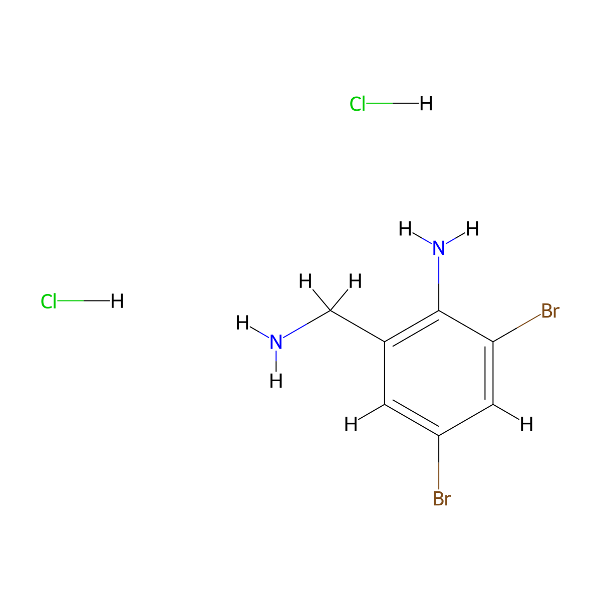 2-(Aminomethyl)-4,6-dibromoaniline dihydrochloride molecular structure, CAS 2126178-89-8