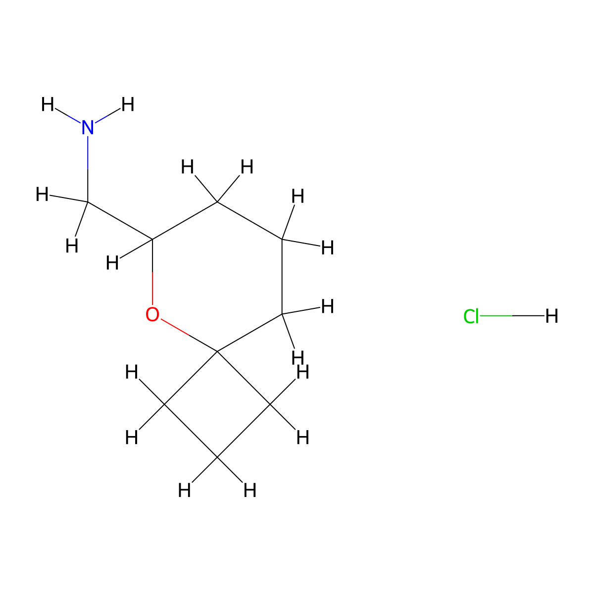 {5-Oxaspiro[3.5]nonan-6-yl}methanamine hydrochloride molecular structure, CAS 2126178-98-9