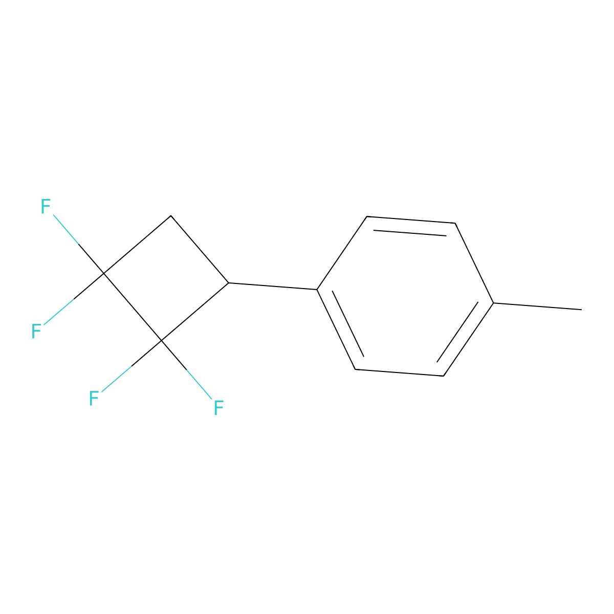1-Methyl-4-(2,2,3,3-tetrafluorocyclobutyl)benzene molecular structure, CAS 2126179-03-9