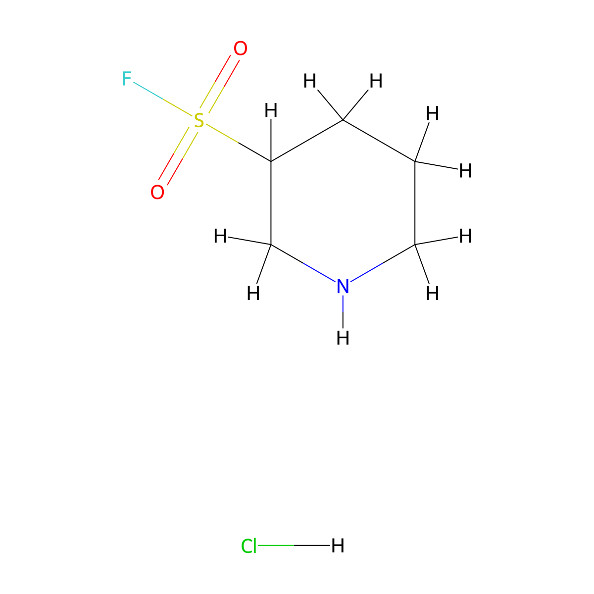 Piperidine-3-sulfonyl fluoride hydrochloride molecular structure, CAS 2126179-10-8