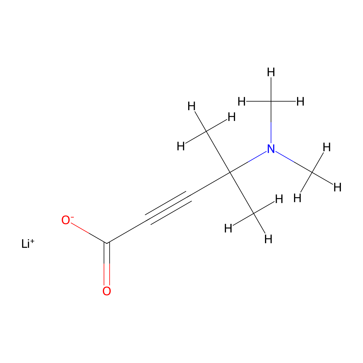 Lithium(1+) 4-(dimethylamino)-4-methylpent-2-ynoate molecular structure, CAS 2126179-23-3