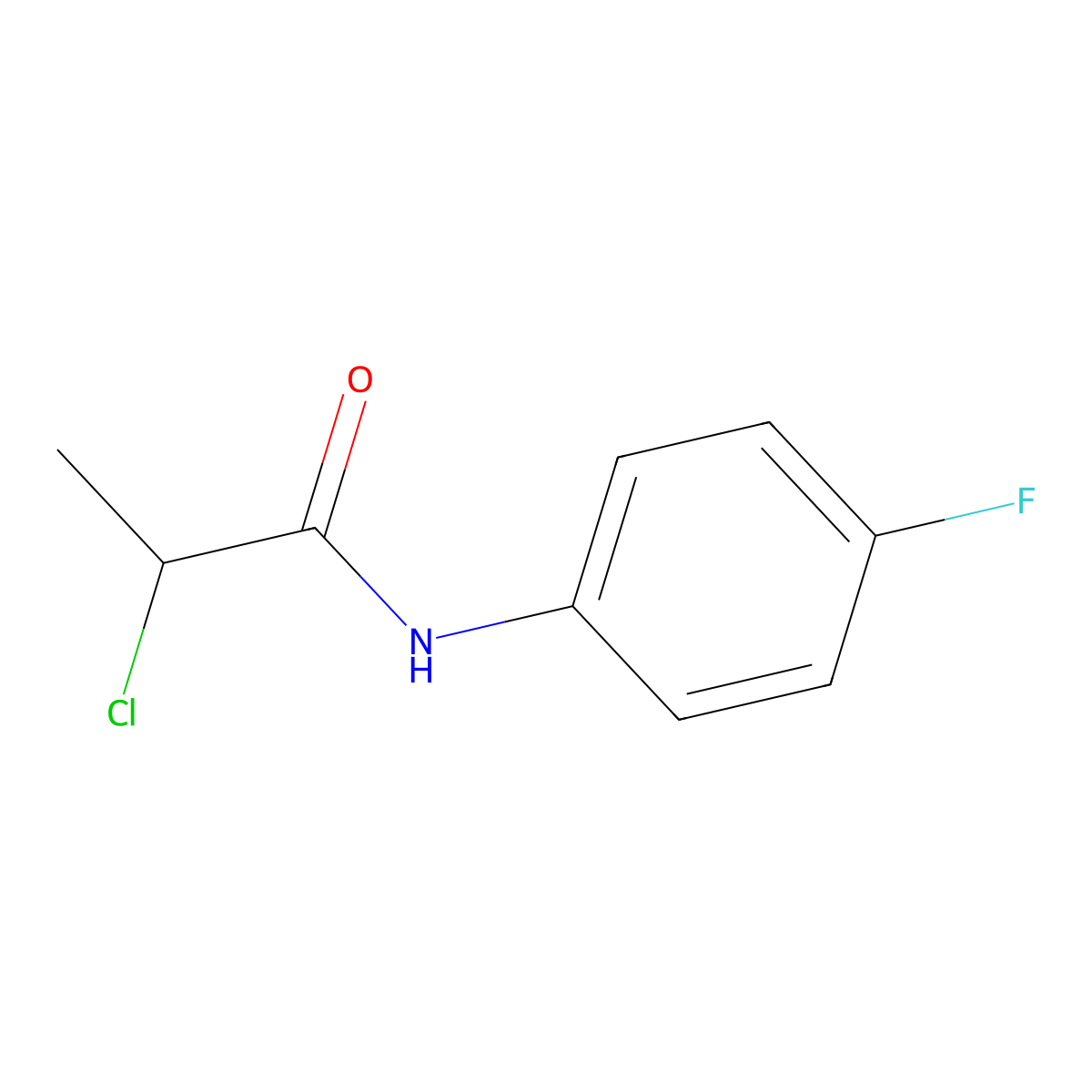 2-chloro-N-(4-fluorophenyl)propanamide molecular structure, CAS 21262-04-4