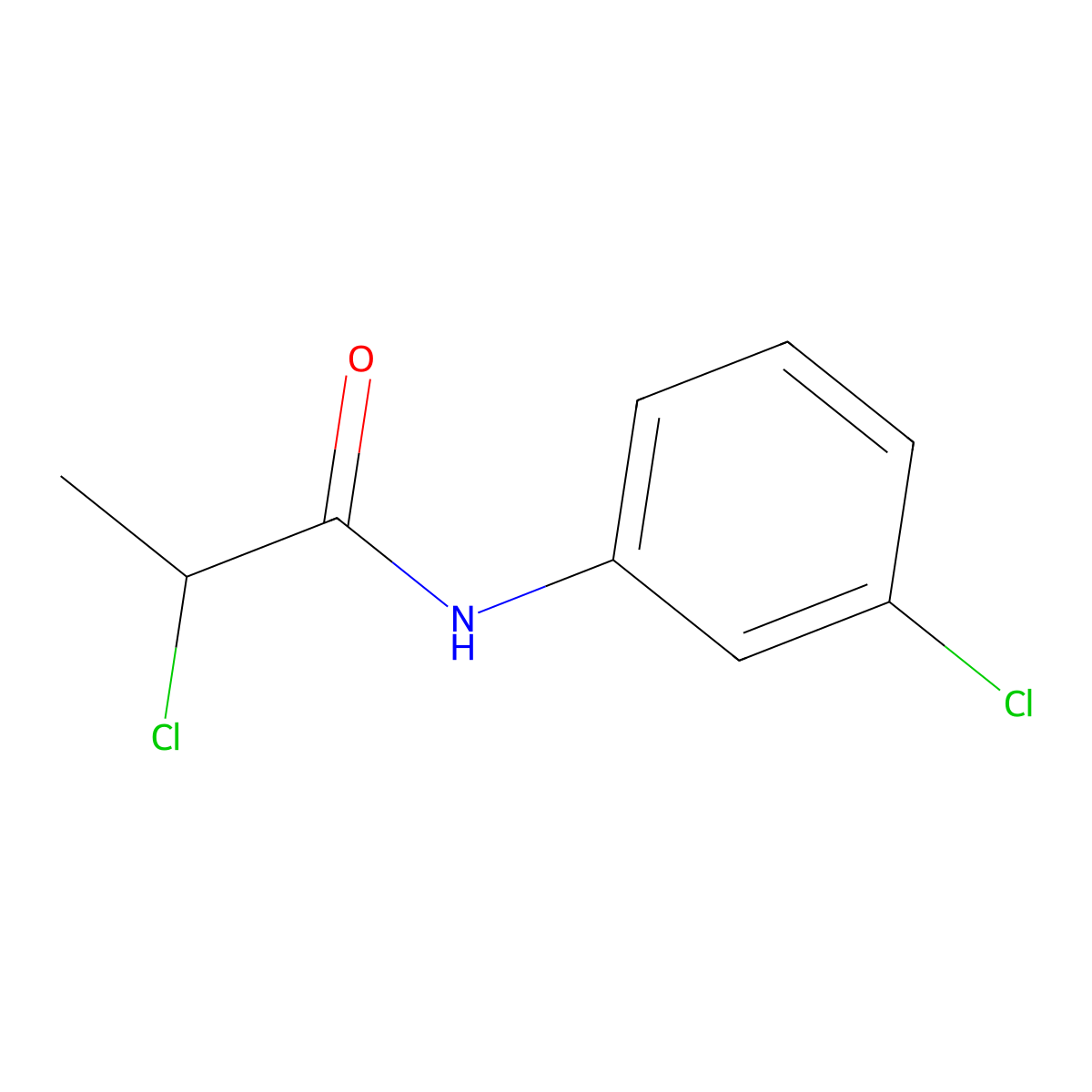 2-chloro-N-(3-chlorophenyl)propanamide molecular structure, CAS 21262-06-6