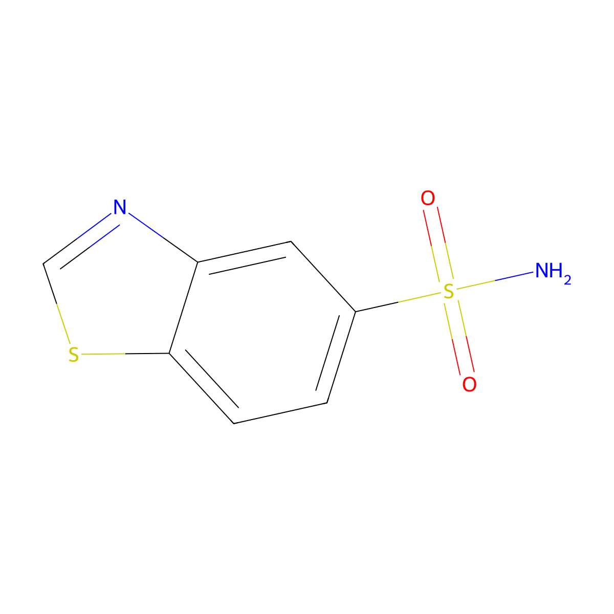 1,3-Benzothiazole-5-sulfonamide molecular structure, CAS 21262-99-7