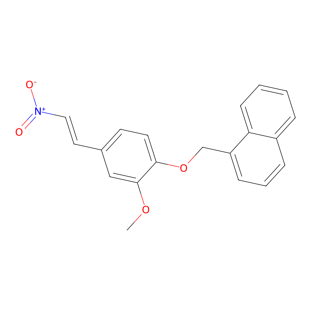 1-[2-Methoxy-4-(2-nitro-vinyl)-phenoxymethyl]-naphthalene molecular structure, CAS 212621-54-0