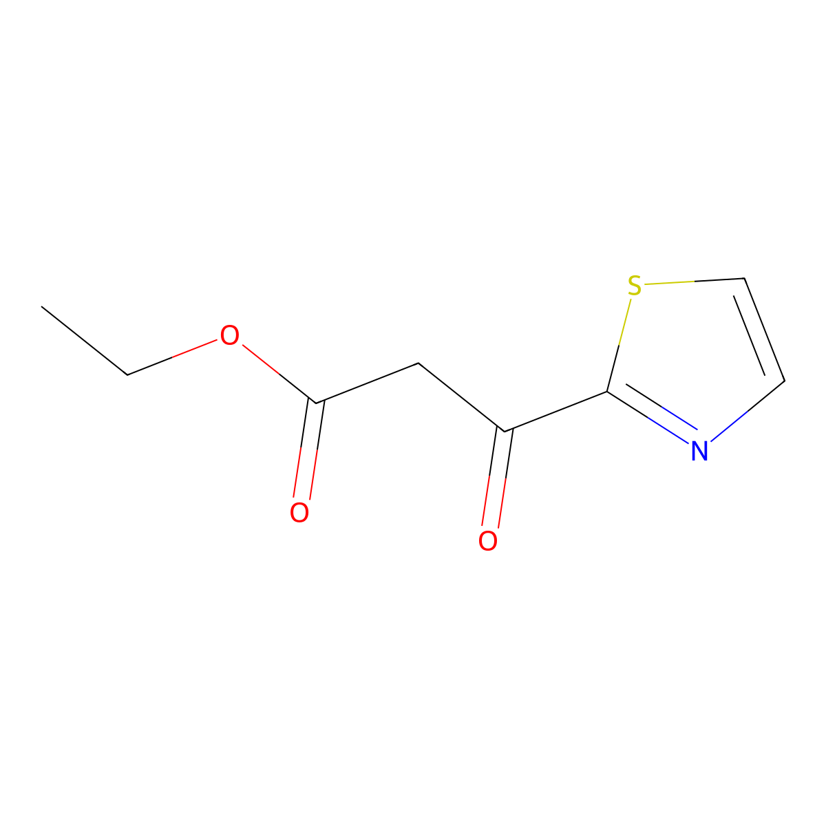 Ethyl 3-oxo-3-(1,3-thiazol-2-yl)propanoate molecular structure, CAS 212621-63-1