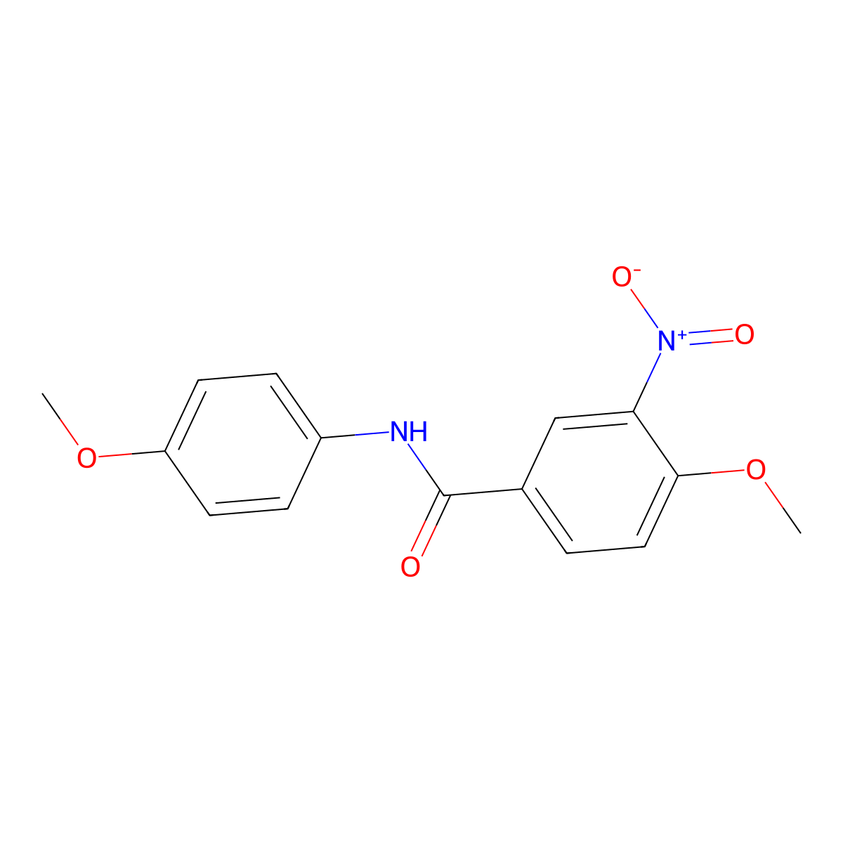 4-methoxy-N-(4-methoxyphenyl)-3-nitrobenzamide molecular structure, CAS 212628-78-9
