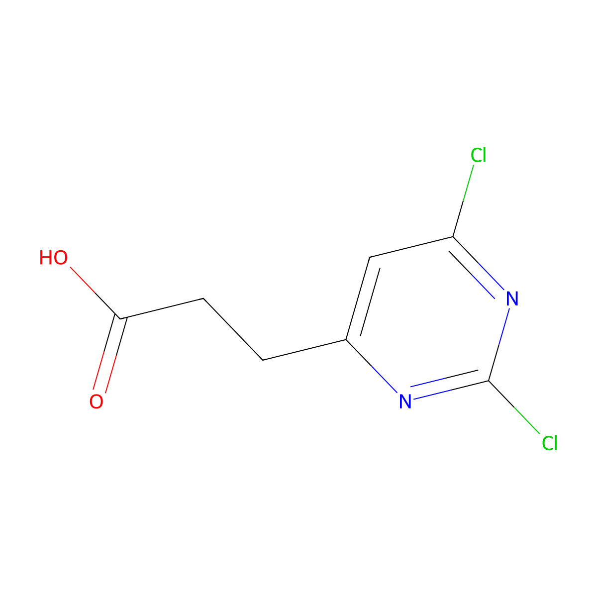2,6-Dichloro-4-pyrimidinepropanoic Acid molecular structure, CAS 212650-39-0