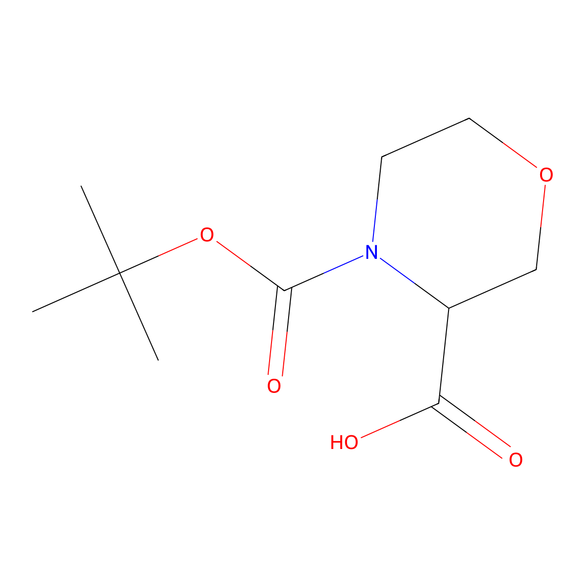 4-(tert-Butoxycarbonyl)morpholine-3-carboxylic acid molecular structure, CAS 212650-43-6