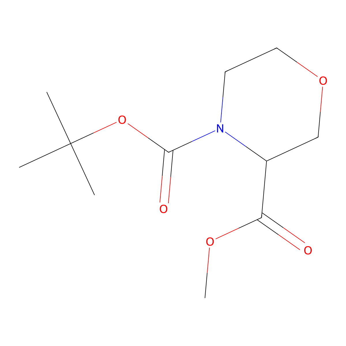 4-Tert-butyl 3-methyl morpholine-3,4-dicarboxylate molecular structure, CAS 212650-45-8