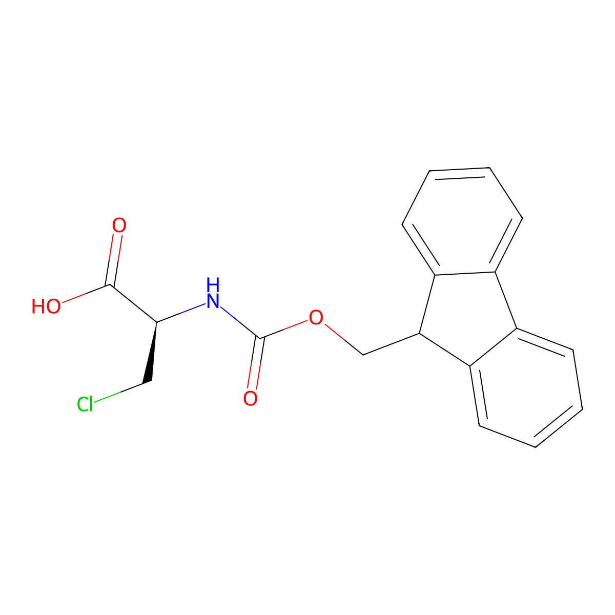 3-Chloro-N-[(9H-fluoren-9-ylmethoxy)carbonyl]-L-alanine molecular structure, CAS 212651-52-0