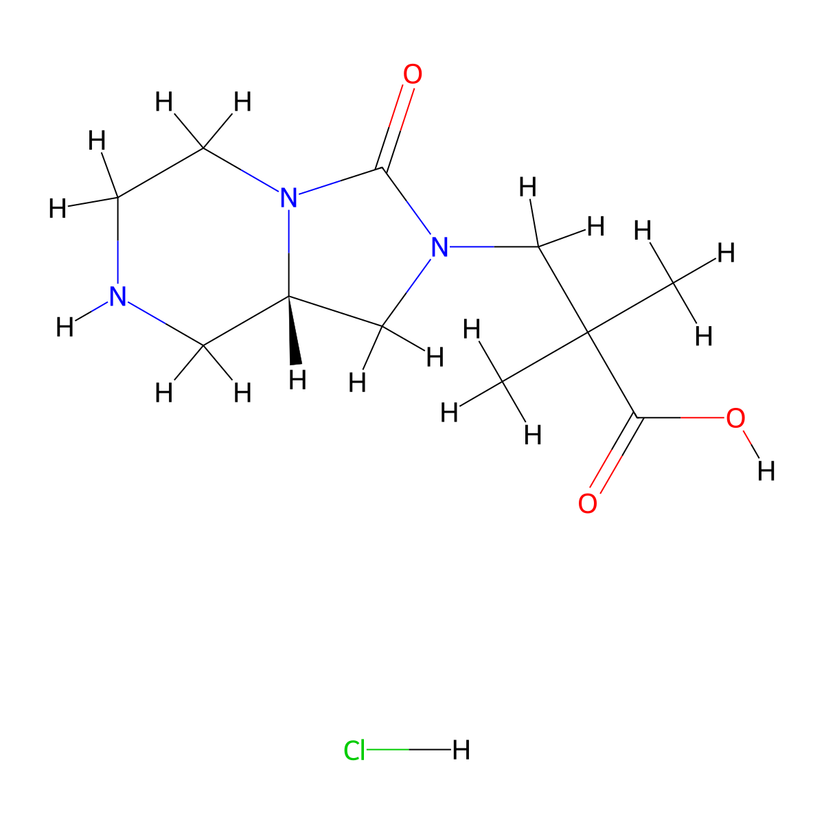 (S)-2,2-Dimethyl-3-(3-oxohexahydroimidazo[1,5-a]pyrazin-2(3H)-yl)propanoic acid hydrochloride molecular structure, CAS 2126690-42-2