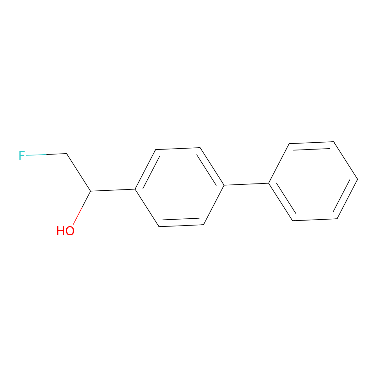 2-Fluoro-1-(4-phenylphenyl)ethan-1-ol molecular structure, CAS 2126714-10-9