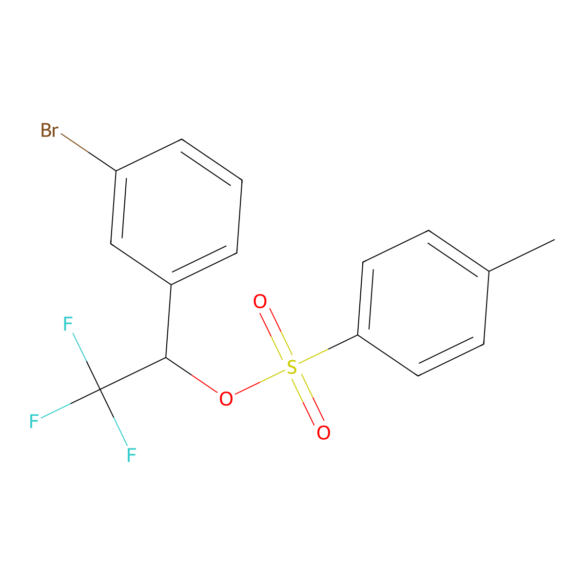 1-(3-Bromophenyl)-2,2,2-trifluoroethyl 4-methylbenzene-1-sulfonate molecular structure, CAS 2126714-35-8