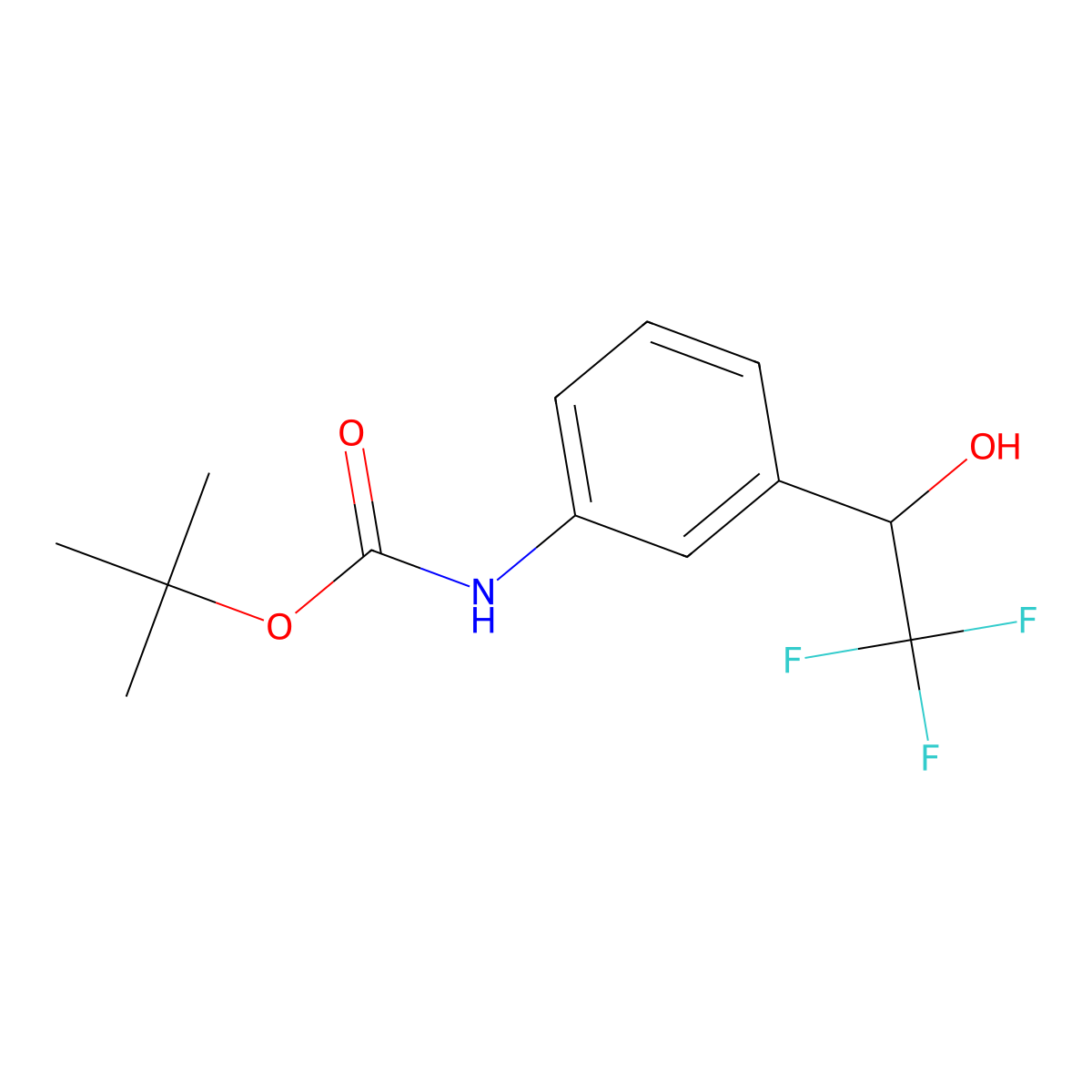tert-butyl N-[3-(2,2,2-trifluoro-1-hydroxyethyl)phenyl]carbamate molecular structure, CAS 2126714-61-0