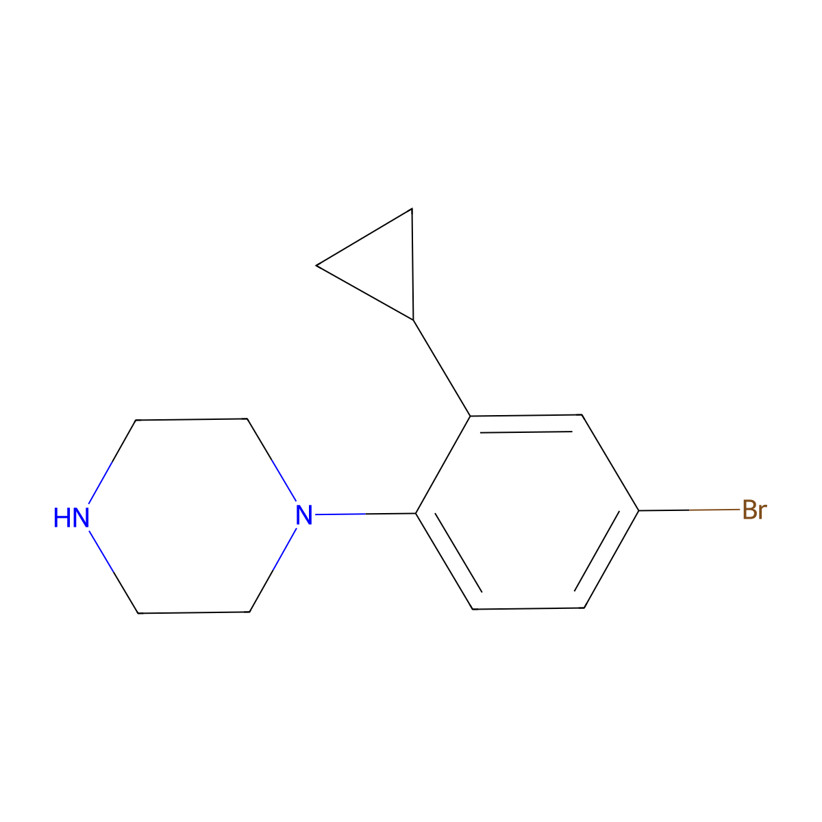 1-(4-Bromo-2-cyclopropylphenyl)piperazine molecular structure, CAS 2126811-35-4