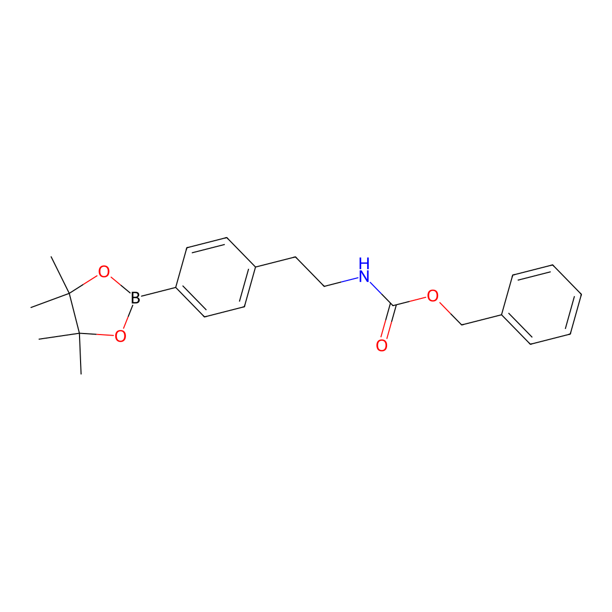 Benzyl 4-(4,4,5,5-tetramethyl-1,3,2-dioxaborolan-2-yl)phenethylcarbamate molecular structure, CAS 2126812-29-9
