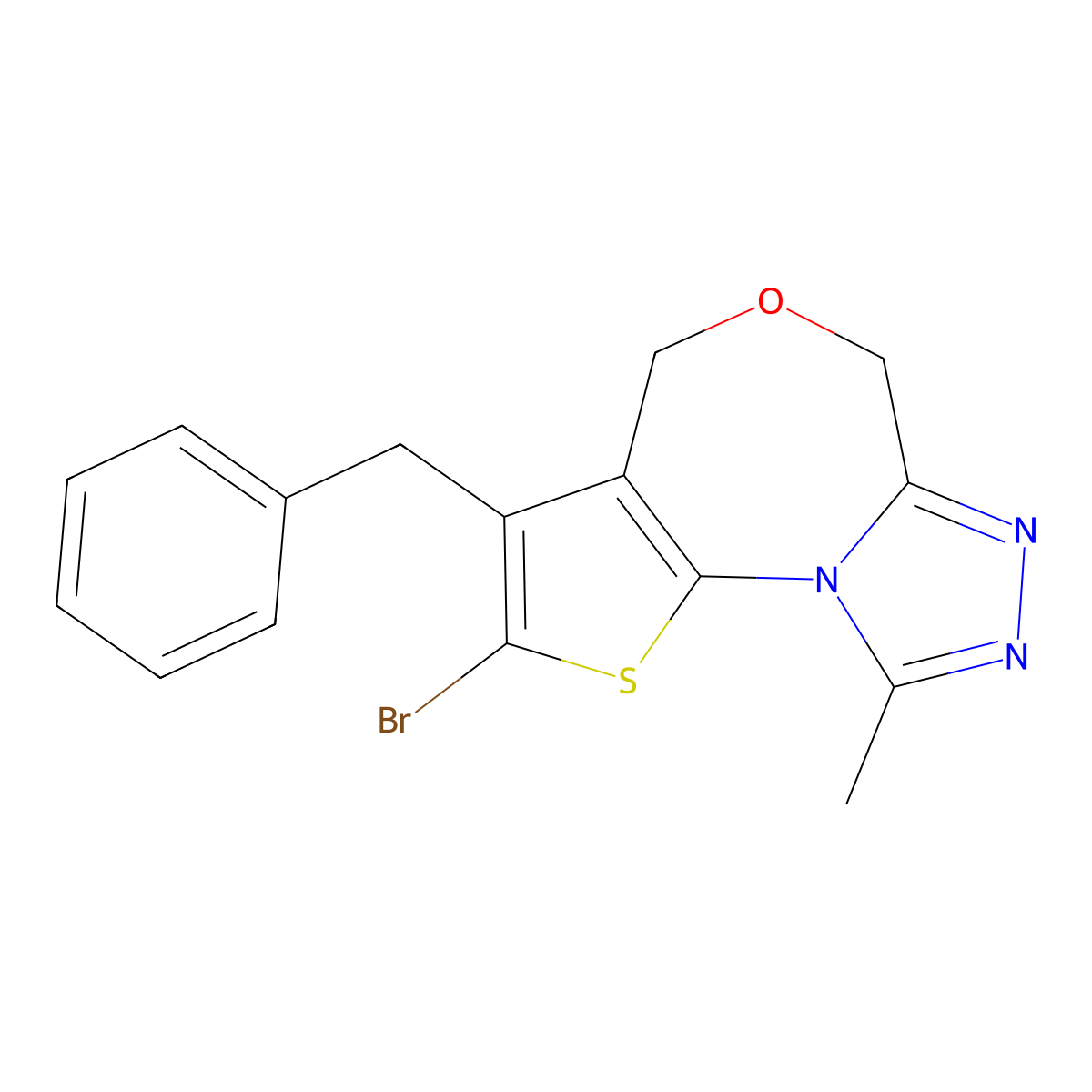 3-Benzyl-2-bromo-9-methyl-4H,6H-thieno[2,3-e][1,2,4]triazolo[3,4-c][1,4]oxazepine molecular structure, CAS 2126818-91-3